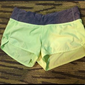Lulu lemon neon green Speed Up shorts